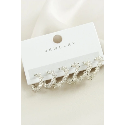 ÇOK SATAN 6 Adet Zikzak Metal Halka Küpe