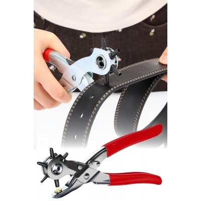 ÇOK SATAN 6 Farklı Uçlu Kemer Delme Pensesi Deri Kemer ve Kumaş İçin Ayarlanabilir Delik Açıcı El Aleti