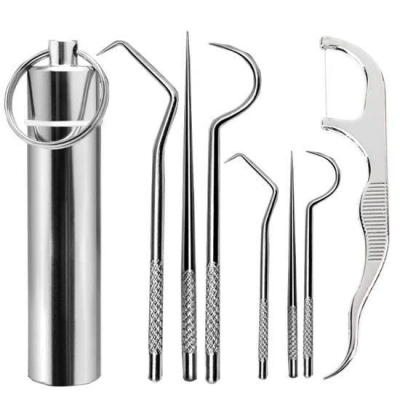 ÇOK SATAN 7 Parça Paslanmaz Çelik Ağız Diş Tartar Sökücü Temizlik Bakım Seti