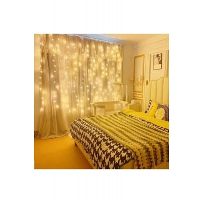 ÇOK SATAN 8 Fonksiyonlu Peri Perde Led Uzaktan Kumandalı Günışığı Perde Peri Led (3 mt x 3 mt)