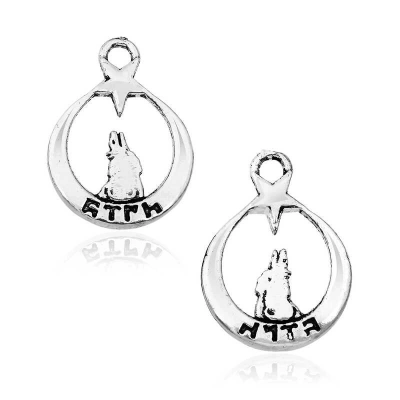 ÇOK SATAN 925 Ayar Gümüş Ayyıldız Bozkurt Tesbih Püskül Ucu T5190 (336336)