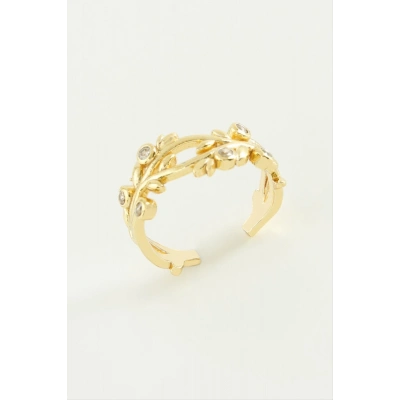 ÇOK SATAN Ağaç Taşlı Metal Yüzük