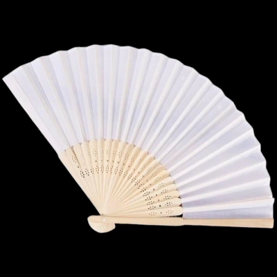 ÇOK SATAN Ahşap Beyaz Kağıt Yelpaze