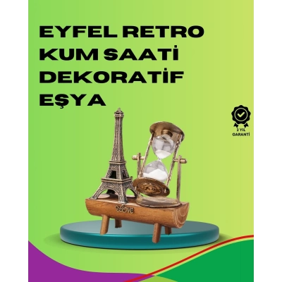 ÇOK SATAN Ahşap Gövdeli Dekoratif Kum Saati – Masa Üstü El Sanatı Aksesuarı