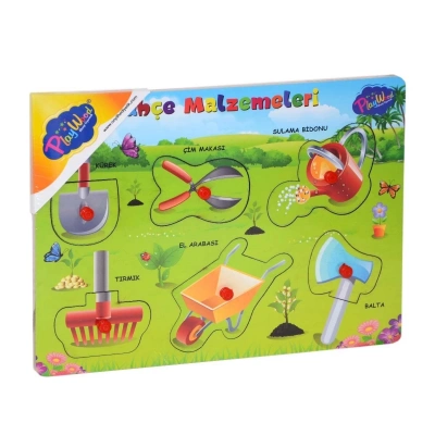ÇOK SATAN Ahşap Tutmalı Bahçe Malzemeleri Puzzle