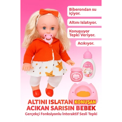 ÇOK SATAN Altını Islatan Konuşan Acıkan Sarışın Bebek Gerçekçi Fonksiyonlu İnteraktif Sesli Tepki