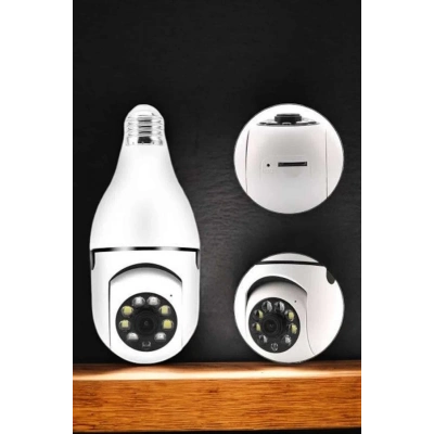 ÇOK SATAN Ampul Görünümlü Güvenlik Kamerası Duylu Wifi Kamerası Dönebilen