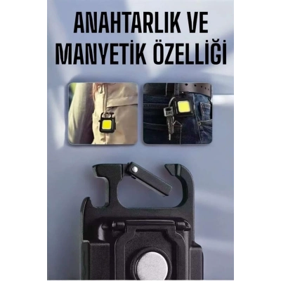 ÇOK SATAN Anahtarlık Çok Amaçlı Mıknatıslı Taşınabilir Işık Led Şarjlı