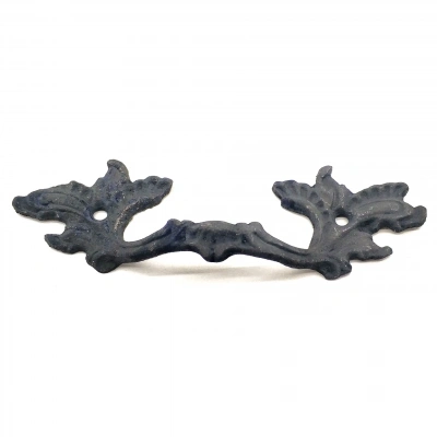 Antika Tarz Dekoratif Pirinç Çiçek Kapı Kulbu - 30x110 Mm, Oksit