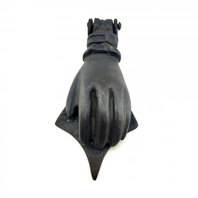 ÇOK SATAN Antika Tarz Dekoratif Pirinç El Kapı Tokmağı, Taktak - 167x75 Mm, Oksit