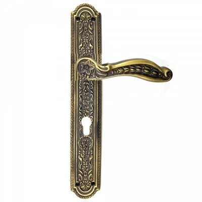 ÇOK SATAN Antika Tarz Dekoratif Pirinç Ulu Model Desenli Banyo, WC Kapı Kolu - 354x57 mm, Antik