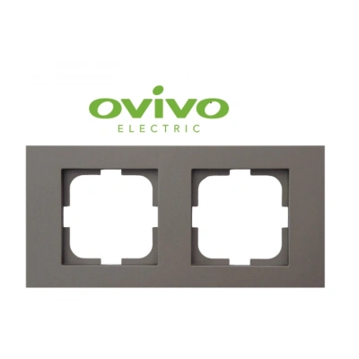 ÇOK SATAN Antrasit İkili Çerçeve Grano - Priz ve Anahtar İçin Uyumlu Çerçeve