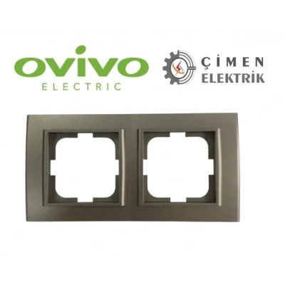 ÇOK SATAN Antrasit İkili Çerçeve - Priz ve Anahtar İçin Uyumlu Çerçeve