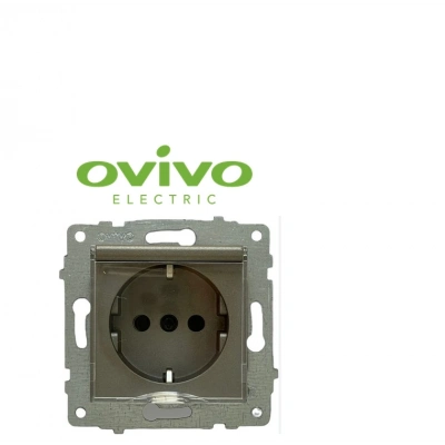 ÇOK SATAN Antrasit Topraklı Kapaklı Piriz Çerçevesiz Grano - Priz ve Anahtar İçin Uyumlu Çerçeve