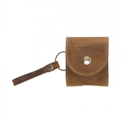 ÇOK SATAN Apple AirPods 2.nesil Uyumlu Deri Kılıf Mai Snap G19 Taba