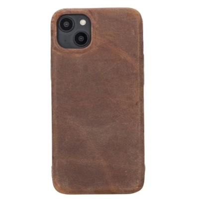 ÇOK SATAN Apple iPhone 14 Plus Uyumlu Deri Arka Kapak ROCK G2