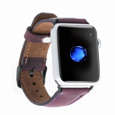 ÇOK SATAN Apple Watch Uyumlu Deri Kordon 38-40-41mm G7 Mor