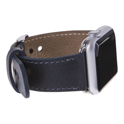 ÇOK SATAN Apple Watch Uyumlu Deri Kordon 42-44-45mm CZ01 Lacivert