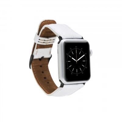 ÇOK SATAN Apple Watch Uyumlu Deri Kordon 42-44-45mm F3 Beyaz