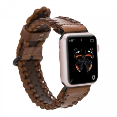 ÇOK SATAN Apple Watch Uyumlu Deri Kordon 42-44-45mm SM58 RST2EF