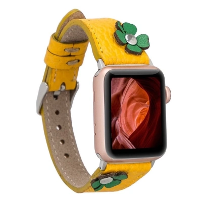 ÇOK SATAN Apple Watch Uyumlu Deri Kordon Clover 42-44-45mm TR FL12