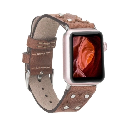 ÇOK SATAN Apple Watch Uyumlu Deri Kordon Cross 42-44-45mm ST TN02