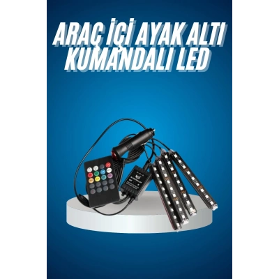 ÇOK SATAN Araç Içi Aydınlatma Kumandalı 12 Led Ayak Altı Led Ambiyans Işığı Sese Duyarlı Kumandalı