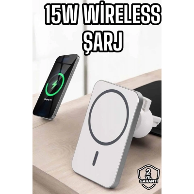 ÇOK SATAN araç uyumlu Kablosuz 15W Taşınabilir Şarj Aleti Çift Kablo