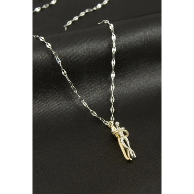 ÇOK SATAN Aşkla Bağlı Çift Çelik Kolye