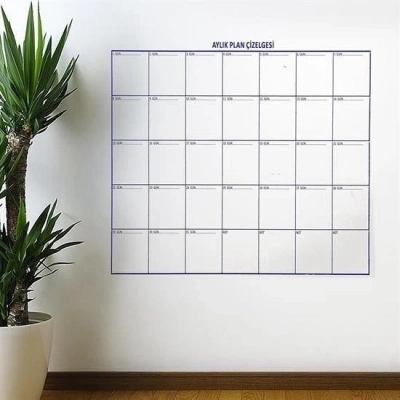 ÇOK SATAN Aylık Planlayıcı Manyetik Duvar Stickerı Takvim Plan Çizelgesi - Ürün Boyutları: 110 cm x 100 cm