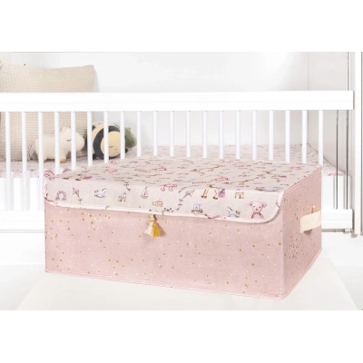 ÇOK SATAN Baby Püsküllü Kapaklı Kutu Düzenleyici Çok Amaçlı Organizer Kutu Baza Boy (pembe) -04249