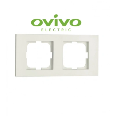 ÇOK SATAN Beyaz İkili Çerçeve Grano - Priz ve Anahtar İçin Uyumlu Çerçeve