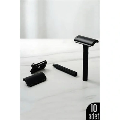 BFS 10lu Şık Siyah Plastik Tıraş Aleti – Manuel Tıraş Bıçağı  , Ergonomik Saplı