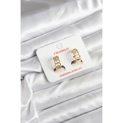 BFS 14K Gold Renk Kaplama Samanyolu Model CM Kadın Küpe