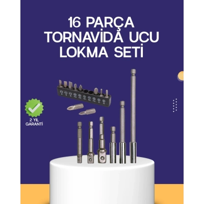 BFS 16 Parça Bits ve Adaptör Seti Vidalama Tamir Bakım Seti