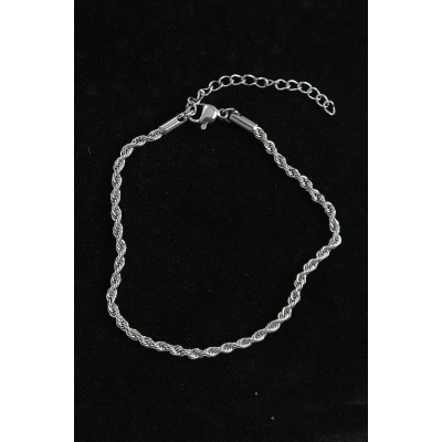 BFS 316L Çelik Burgu Model Gümüş Renk Erkek Bileklik