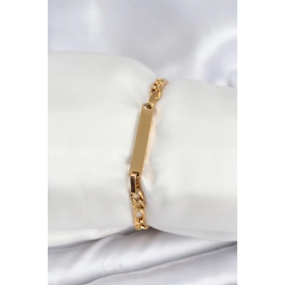 BFS 316L Çelik Gold Renk Yazı Yazmaya Uygun Kadın Bileklik