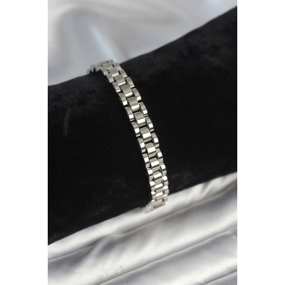 BFS 316L Çelik Gümüş Renk 7 mm Kalınlık Erkek Bileklik