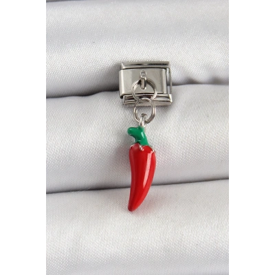 BFS 316L Çelik Gümüş Renk Kapya Biber Model Nomination Charm