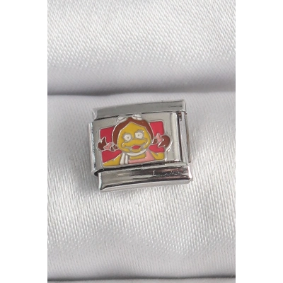 BFS 316L Çelik Gümüş Renk Renkli Çocuk İşlemeli Nomination Charm