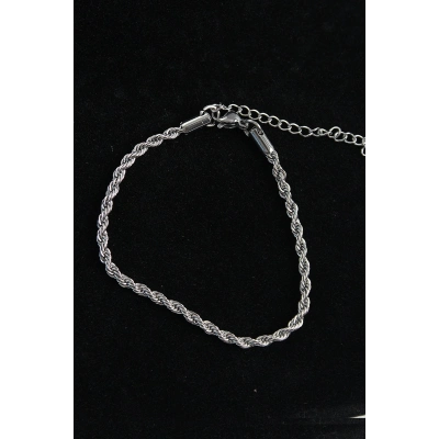 BFS 316L Çelik Halat Model Gümüş Renk Erkek Bileklik