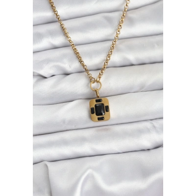 BFS 316L Çelik Zincir Gold Renk Vintage Model Kadın Kolye
