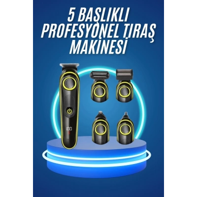 BFS 5 Başlıklı Şarjlı Tıraş Makinesi Kablosuz Saç Sakal Burun Tıraşına Uygun