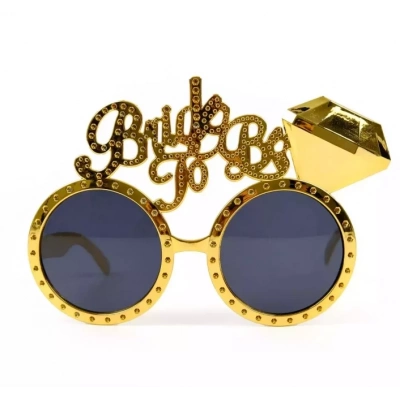 BFS   Altın Renk Bride To Be Yazılı Gelin Gözlüğü 15x10 cm