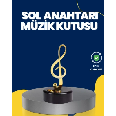 BFS Altın Sol Anahtarı Müzik Kutusu Döner Mekanizmalı