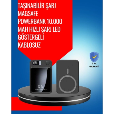 BFS Alüminyum Alaşımlı, 20W PD Hızlı Şarj ve Manyetik Kablosuz Powerbank