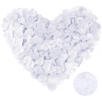 BFS Beyaz Renk Gül Yaprağı Şekilli Konfeti 5 Paket 500 Adet