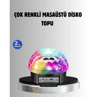 BFS Bluetooth Kontrollü Masaüstü Disko Topu Işığı – Renkli LED Işık Gösterisi ve Uzaktan Kumanda