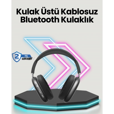BFS Bluetooth V5.0 Kablosuz Kulak Üstü Kulaklık | Katlanabilir, Mikro USB Girişli