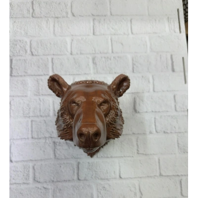 BFS Dekoratif Ayı Duvar Heykeli Asılabilir Hediyelik 25x19 cm